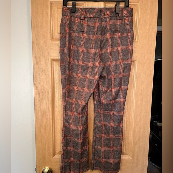 7th Avenue Design Studio by New York & Company Orange & Brown Plaid Pants - Picture 7 of 11